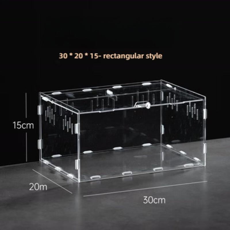 

Террариум для разведения рептилий с защитой от побега, акриловый, прозрачный, дышащий, для амфибий, для черепахи, паука, ящерицы, змеи, лягушки, клетка для рептилий чистый