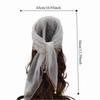 Pearl Tassel Rhinestone Square Scarf Hair Wrap Solid Color Full Sky Star Headwrap Lace Trim Breathable Fabric