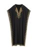 EDOLYNSA Vestido playero bohemio negro con cuello de pico para mujer, Túnica larga, caftán Sexy, ropa de playa de talla grande, traje de baño Q1545 2024