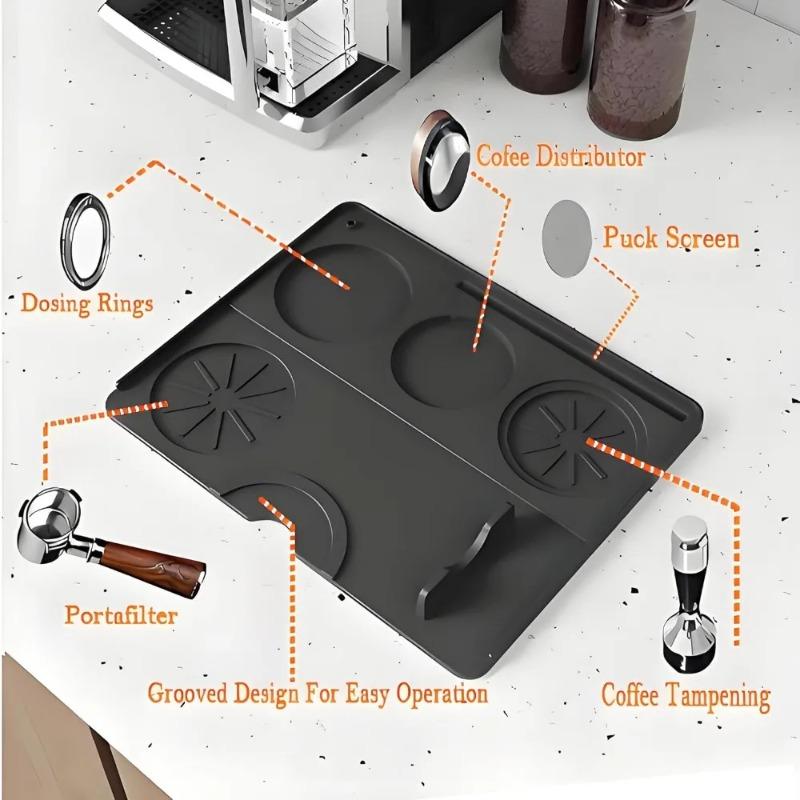 Coffee Tamper Mat Silicone Portafilter Mat for Espresso Machine Acceessories Waterproof Heat Resistant Easy to Clean Nonslip