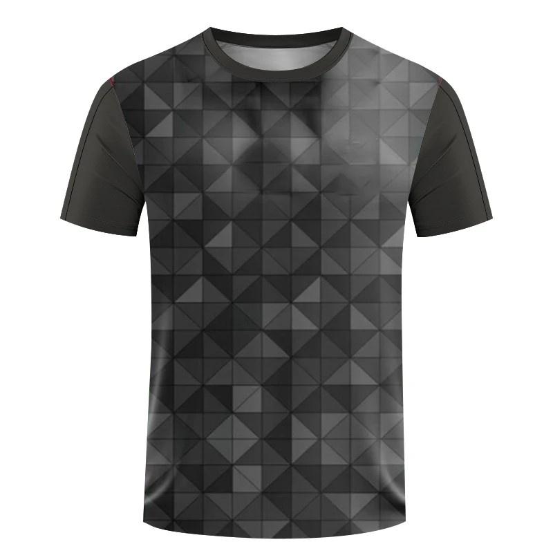 Gradient Geometry Pattern T-Shirt For Men Colorful Stripes 3D Print Tees Casual Unisex Short Sleeve O-Neck Tops Sports T Shirts