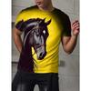 Summer Men's Horse 3D Printed Crew Neck T-Shirt
