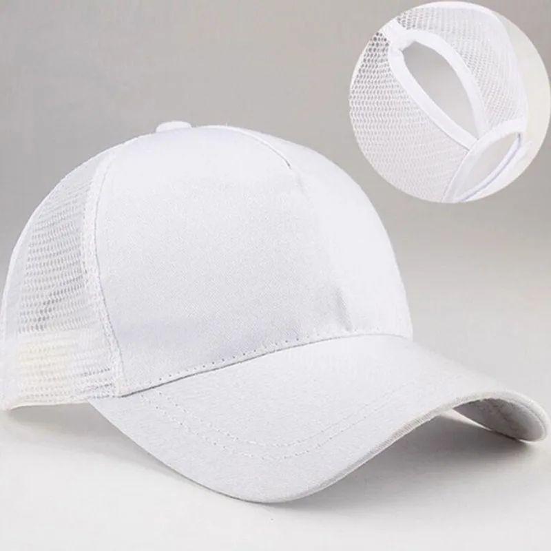 2026 New Ponytail Baseball Cap Summer Women's Adjustable Black Hat Messy Cap Casual Cotton Girl Snapback Mesh Cap