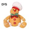 Gingerbread Man Doll Plush Christmas Doll Toy Soft Stuffed Sitting Cookie Gingerbread Festive Decor for Xmas New Year Gift