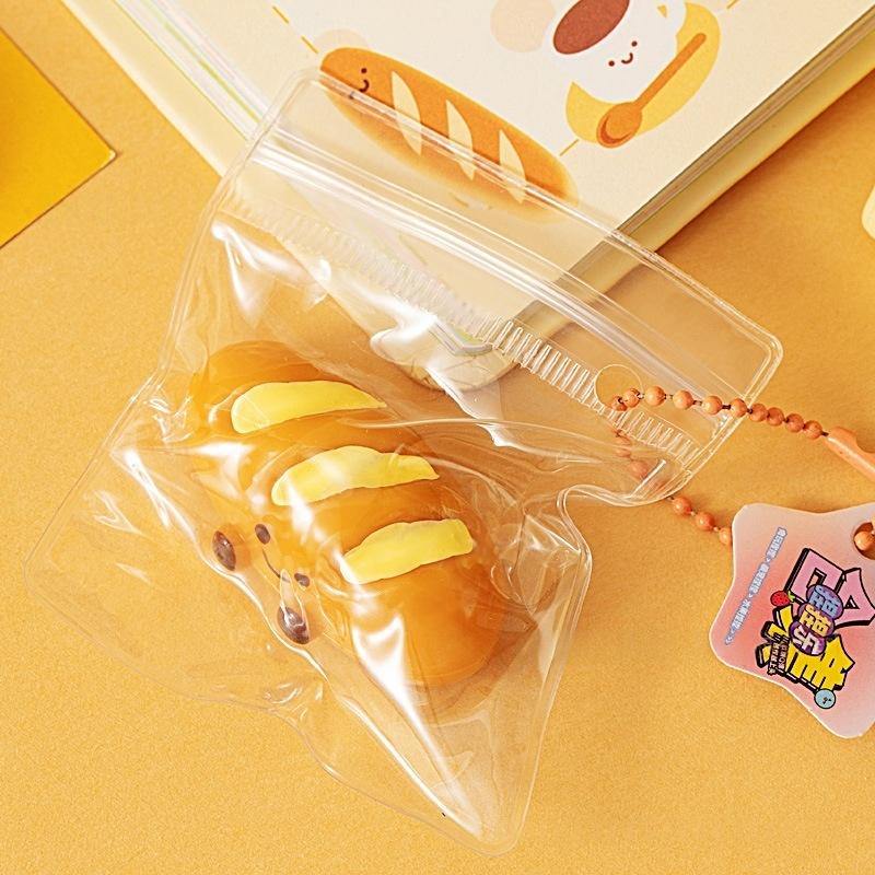 5Pcs Bread Dumping Food Stress Relief Squeeze Toys Mini Mochi  Toys Sensory Pinch Fun Party Favor Gift Keychain Pendant