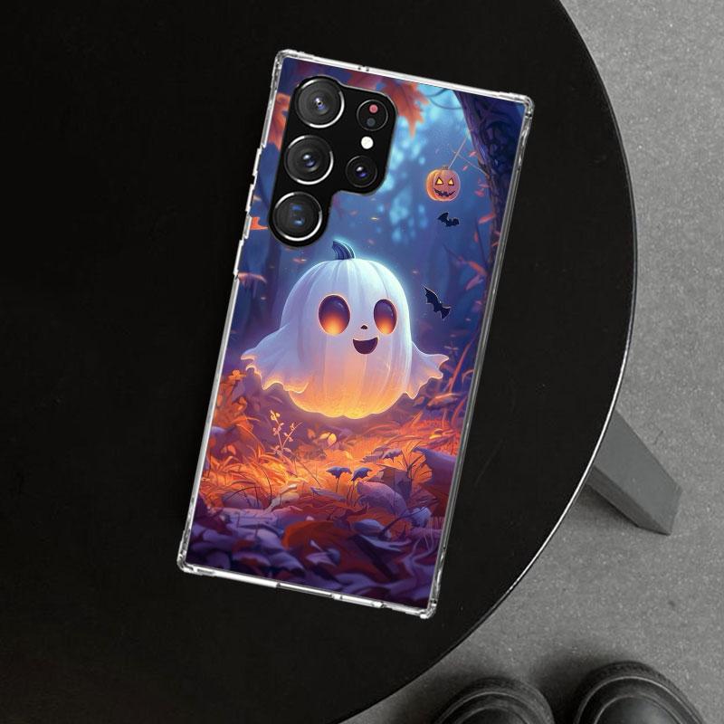 Cute Halloween Ghost Phone Case Cover for Samsung Galaxy S26 S25 Edge S24 S23 Ultra S22 Plus S21 FE S20 + Art Customized Fundas