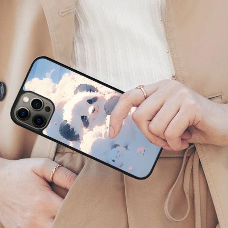 Cartoon Cute Panda Bear Magnetic Phone Case For APPLE iPhone 17 Air 16 14 13 12 Pro Max 15 Plus Wireless Charge MagSafe Cover