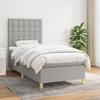 Maison Exclusive - Slatted Bed Base with Mattress Light Grey 90x200 Cm Fabric