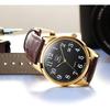 OLEVS Men's Ultra-Thin Analog Quartz Watch with Leather Strap and Date Display