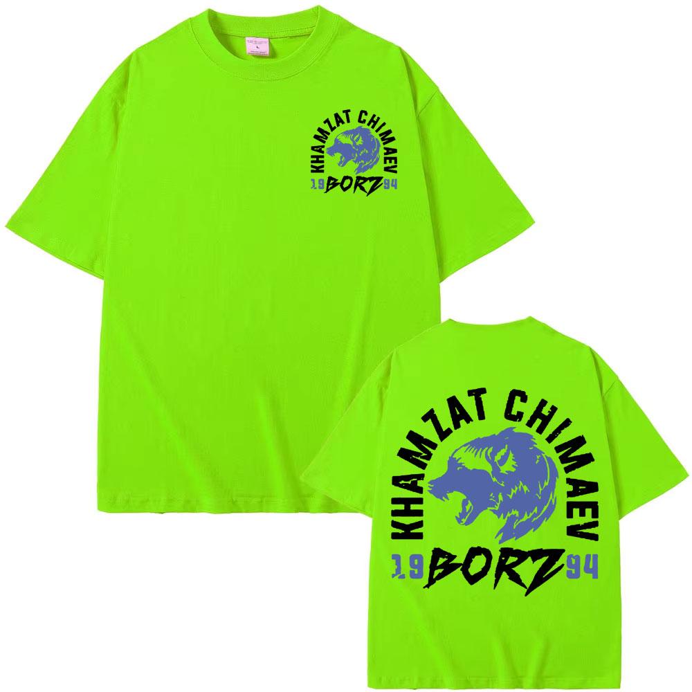 

Khamzat Chimaev borz Logo Graphic T-shirts Men s Clothing Vintage Fashion Gothic Cool T Shirts Casual Cotton Oversized T Shirt 4XL
