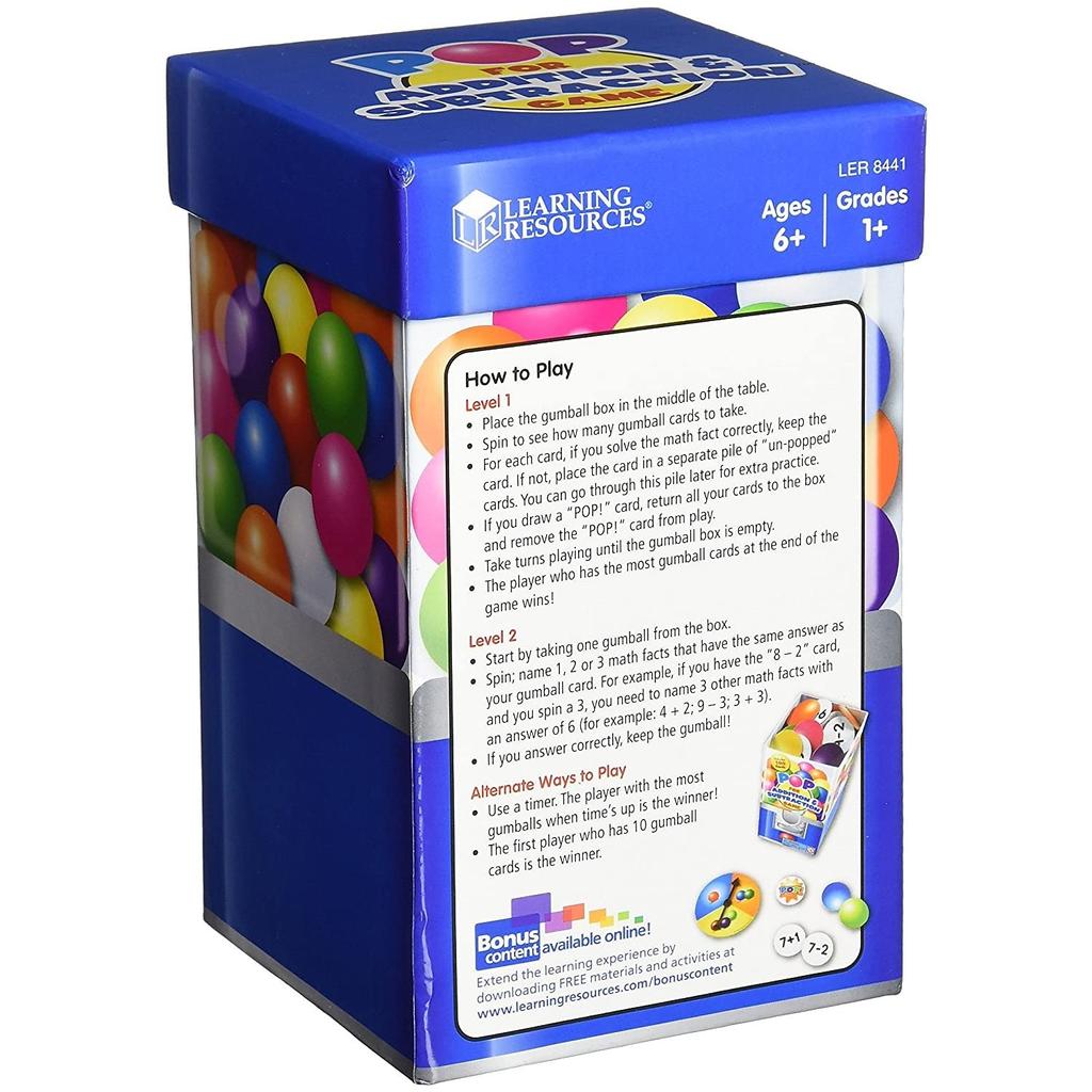 Learning Resources Gra Pop Dodawanie Odejmowanie Gra Matematyczna LER8441 Autentyczny &