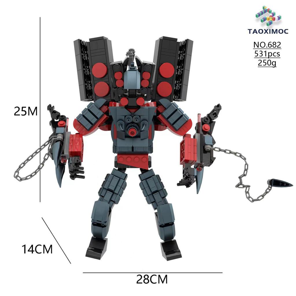 Titan Monitor & Toy Building Block Minifigure Set: Man vs. Toilet Man, Clock Man, TV Man, Audio Man