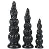 Black PVC Anal Masturbator Set Butt Plug Anal Beads Dildo for Men Women