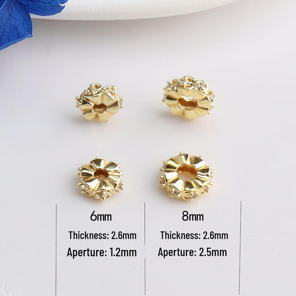 14K Gold-Filled Zircon Heart Beads: Color-Preserving Spacer for DIY Bracelets & Necklaces