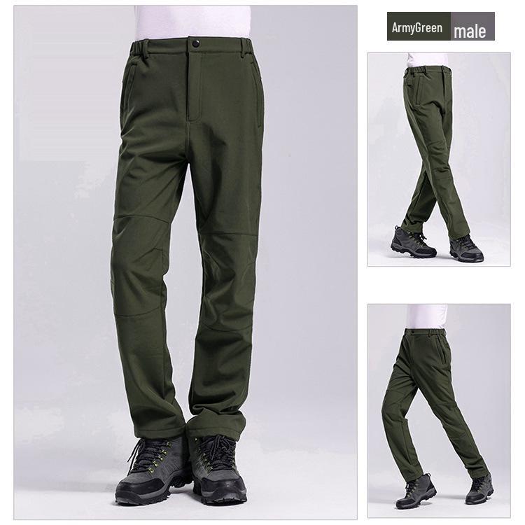 Windproof & Waterproof Outdoor Softshell Pants for Men & Women - Fleece-Lined for Hiking, Skiing & Mountaineering
