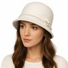 Solid Color Flower Topper Hat Pearl Woolen Bucket Hat Elegant Fisherman Hat  Girl
