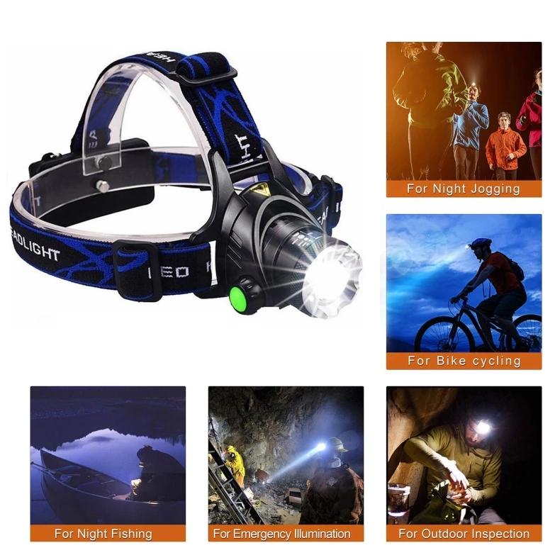 D5 LED Headlamp Zoom Headlight Head Lamp Light Rechargeable Head Flashlight Torch Waterproof 18650 Camping Fishing Work Lantern