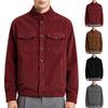 Heren Corduroy Cargo Jas, Meerdere Zakken Vintage Opstaande Kraag Casual Herfst Winter Bovenkleding