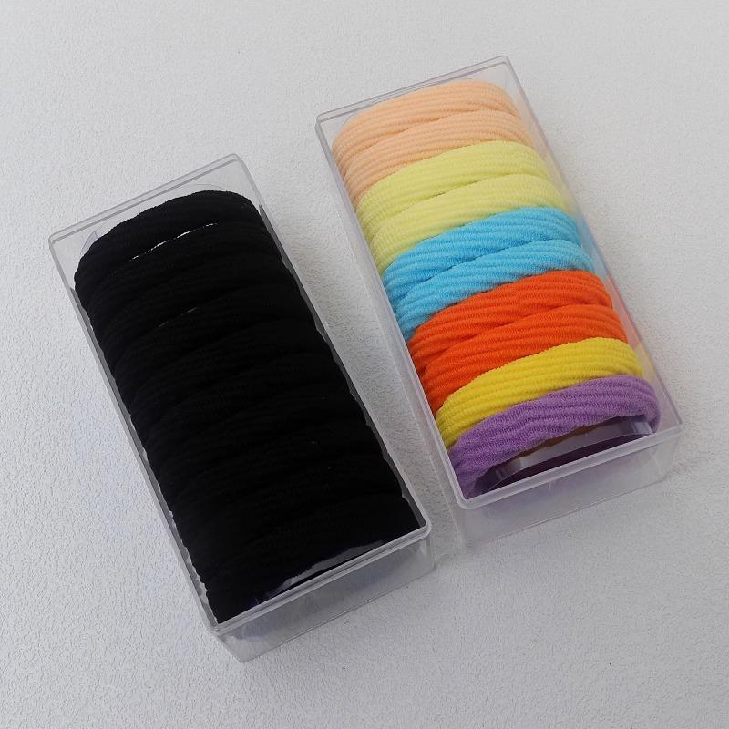 Hochelastisches, strapazierfähiges, nahtloses Haargummi für Damen - Schlichter Pferdeschwanzhalter mit Lederetui