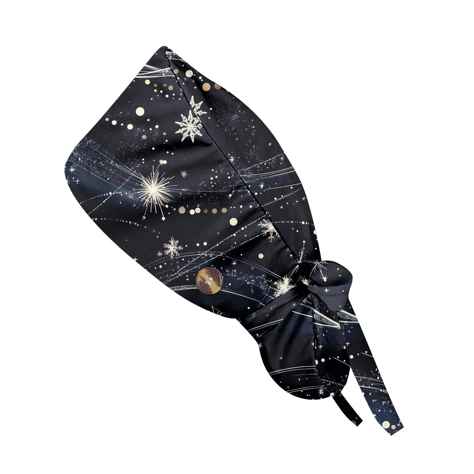 

Модная рождественская рабочая кепка с принтом, повседневная женская кепка с хвостиком, кепка с повязкой, кепка Baotou One Size чёрный