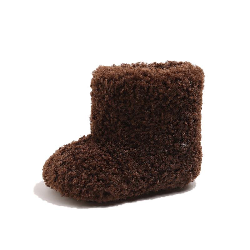 

Children s cotton shoes, baby warm shoes, girls furry shoes, winter warm plush shoes, new winter cotton shoes 21-25/Five pairs in one h коричневий