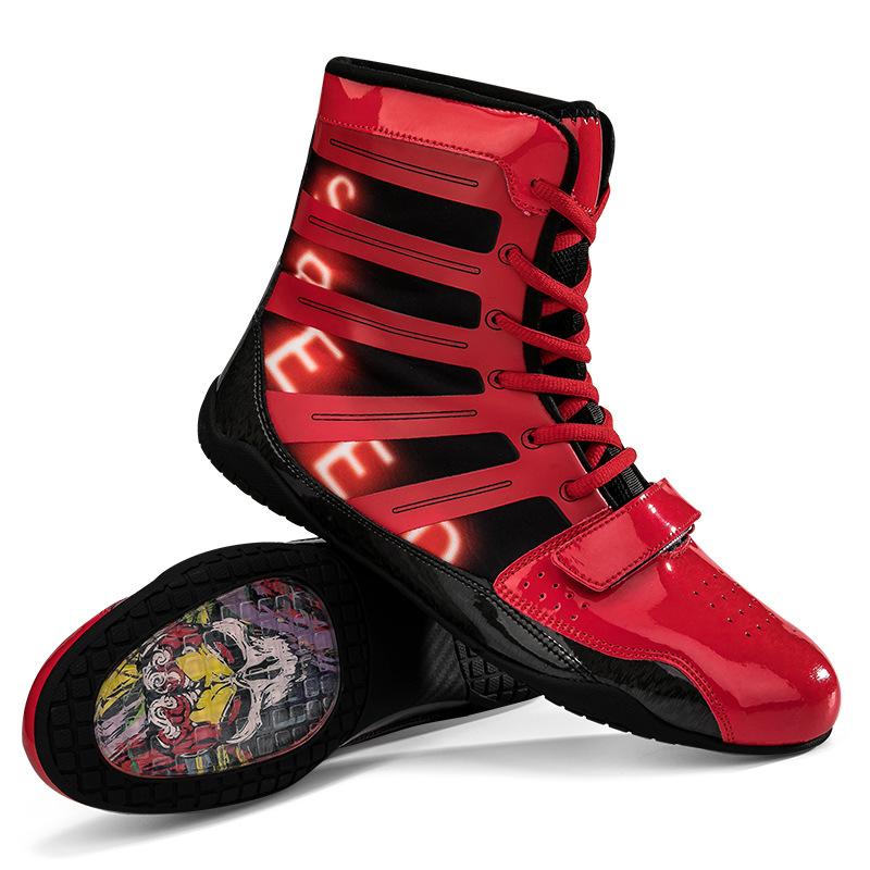 

Новые боксерские туфли для мужчин Низкие санда обувь Высокие боевые тренировочные туфли Борцовская обувь Длинные ботинки Боксерские туфли для женщин 38 бездна