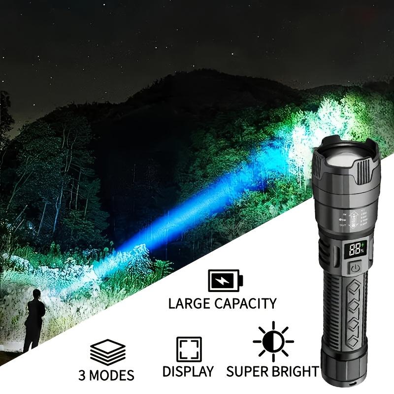 Portable Flashlight with Battery Display, Type-C Charging, Multiple Lighting Modes, Suitable for Home, Outdoor, Camping, Fishing