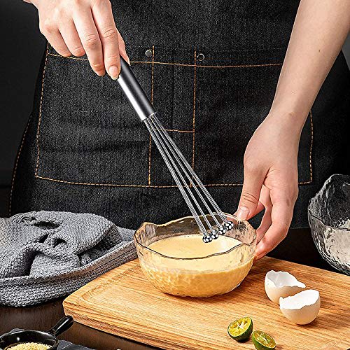 Ntcpefy 2-Piece Stainless Steel Ball and Wire Egg Whisk Set for Kitchen Cooking, Stirring, Whisking, and Beating