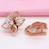 Purple Gold Flower Earrings Temperament Personality Fashion Hollow Exaggerated Pattern Rose Gold Plated Stud Earrings