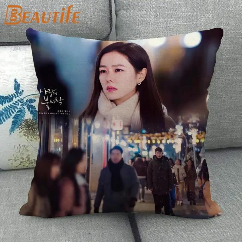 Custom Crash Landing On You Hyun Bin KPOP Pillowcase 45X45cm Wedding Decorative Eco-Friendly Cotton Linen Fabric Pillow Case