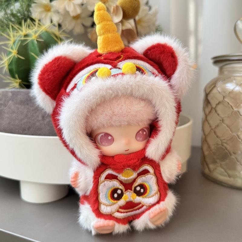 Fit Dimoo Newborn Diary Lion Dance New Year Baby Clothes 12cm Doll Clothes Accessories Cute Replacement Set