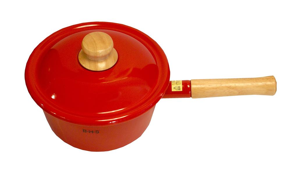 Fuji Enamel Beams Simple 18cm Saucepan Red BMS-18SD R