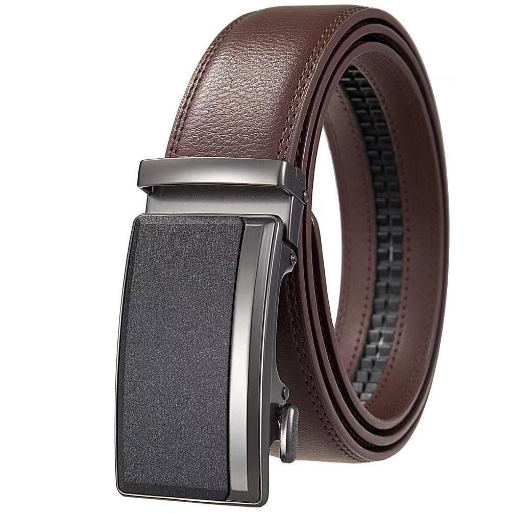 Men's High-End Genuine Leather Automatic Buckle Belt for Casual Trousers