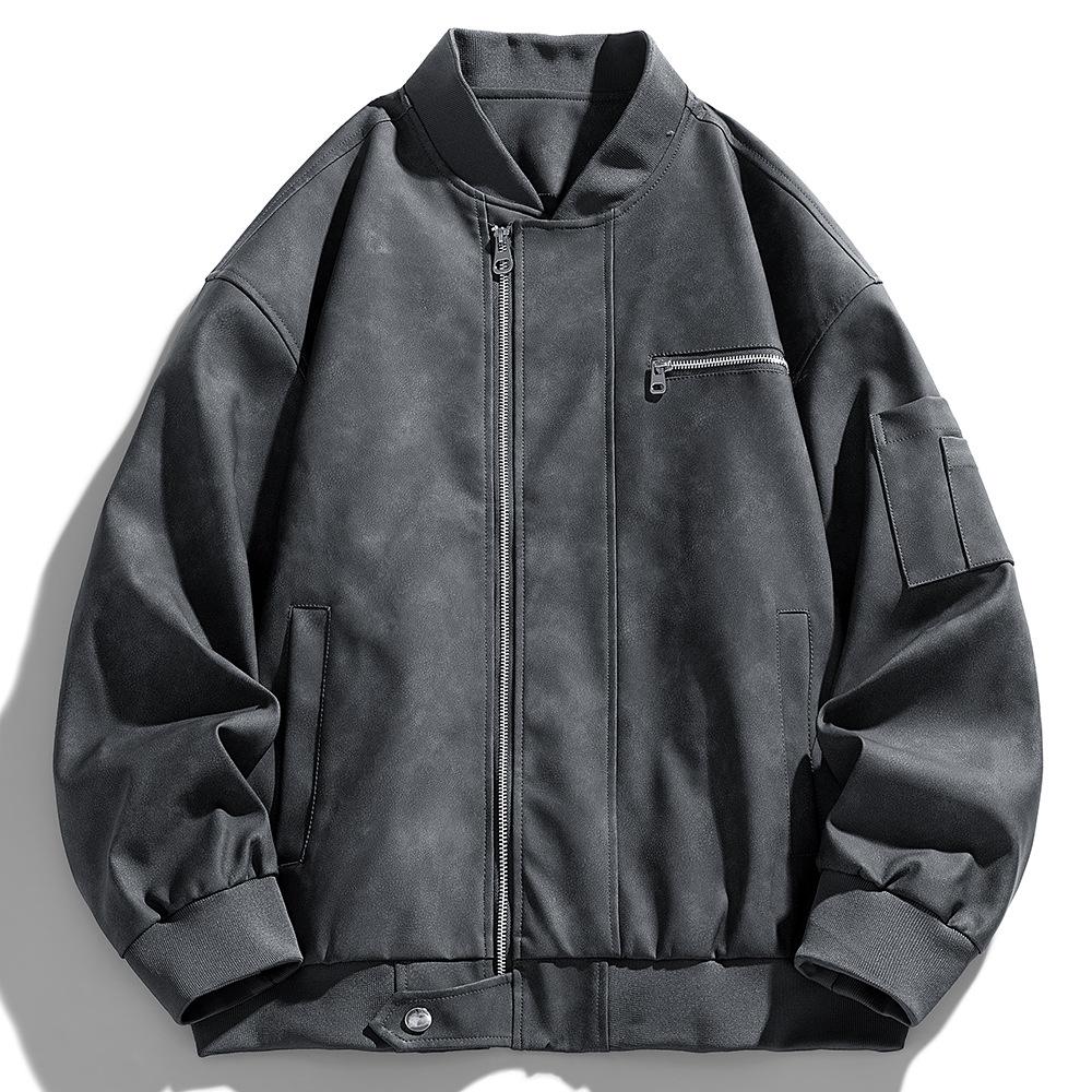 Men's Spring Work Jacket Short American Baseball Suit Motorcycle Suit Retro Jacket Versatile