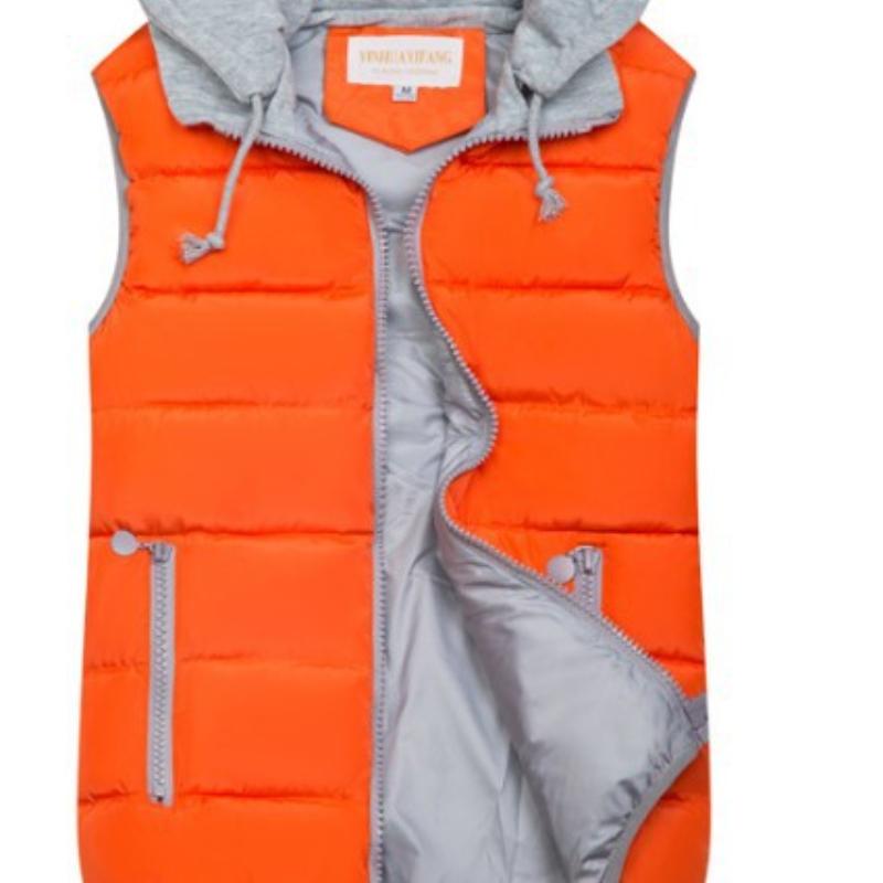 

Новый хлопковый жилет с капюшоном конфетного цвета 3XL оранжевый