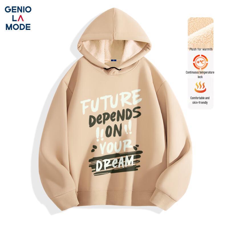 

GENIOLAMODE Men s Winter Lambswool Lined Hooded Sweatshirt 3XL