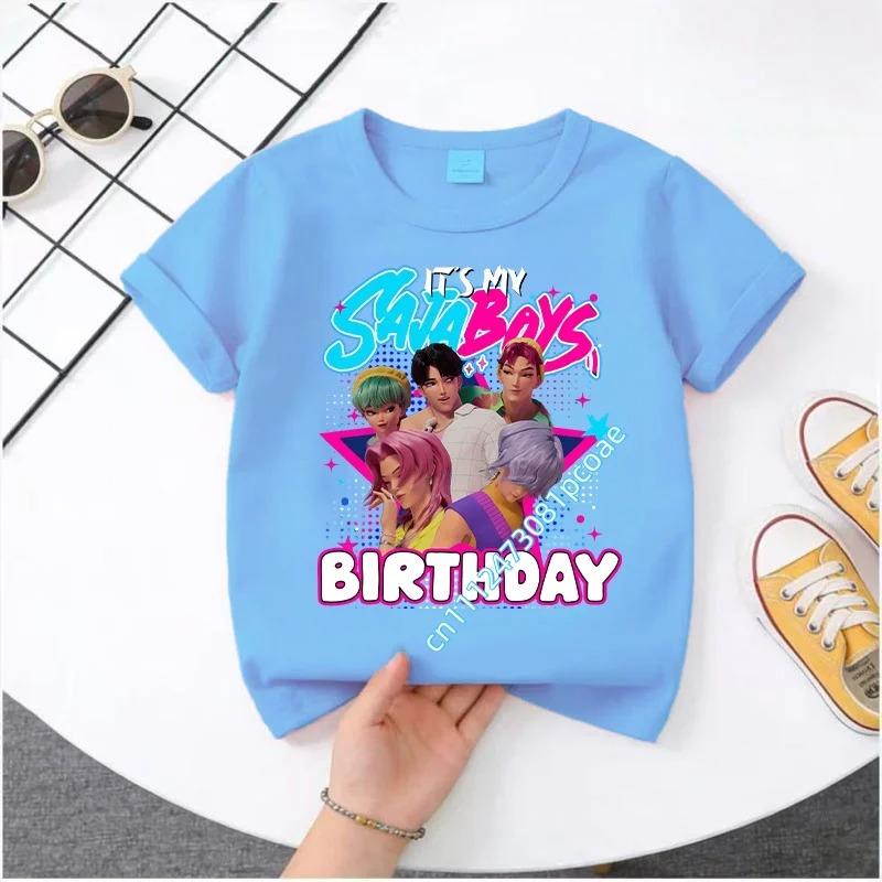 2026 New K-POP Saja Boys Print Short-Sleeved Spring Family Clothing for Boys and Girls Cute Cotton T-shirt for Boys and Girls