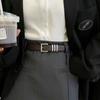 Womens Versatile Pu Belt With Sophisticated Pin And Vintage Buckle Options For Pairing Stylish