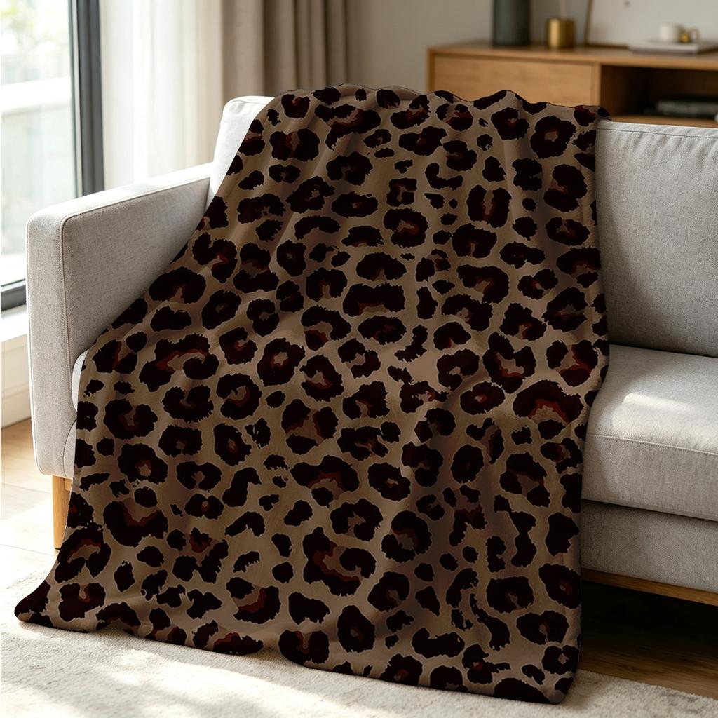 Classic Leopard Print Blanket Soft Cozy Throw for Sofa Bed Festive Holiday Decor Gift for Kids and Adults,Lightweight and Warm