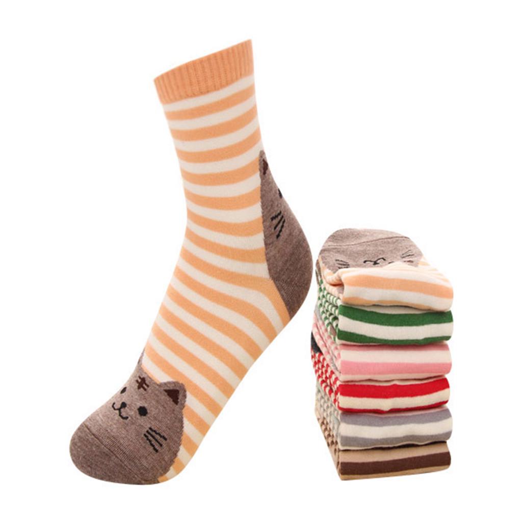 1 Pair Women Cotton Socks  Character Print Women's Winter Socks
