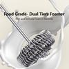 3-Speed Rechargeable Electric Milk Frother Double Whisk Handheld Coffee Foamer Drink Whisk for Lattes Matcha Hot Chocolate Egg