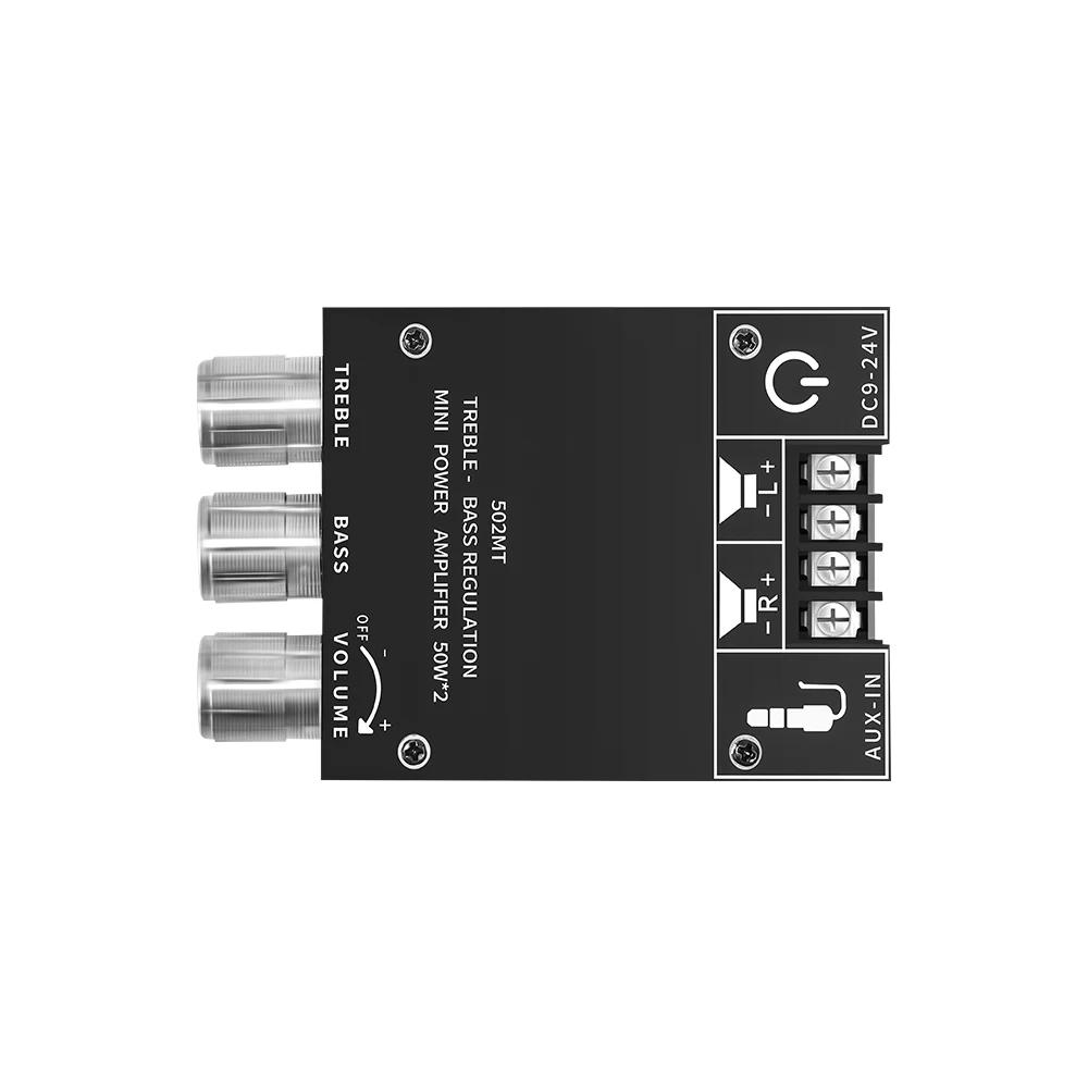 ZK-502MT Bluetooth 5.0 Subwoofer Amplifier Board 50W*2 2.0 Channel High Power Audio Stereo Sound Amplifiers Board Bass AMP Board