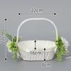 Flower Girl Basket Bridesmaid Lace Container Portable Wedding Baskets for Banquet,