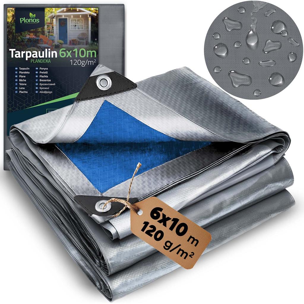 Tarpaulin 600 x 1000 cm 120 g/m2 Plonos PL-500