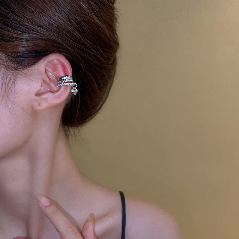 

Heart Earrings Sweet Earrings Love Shape Ear Clip Gentle Ear Cuff Clip Lady