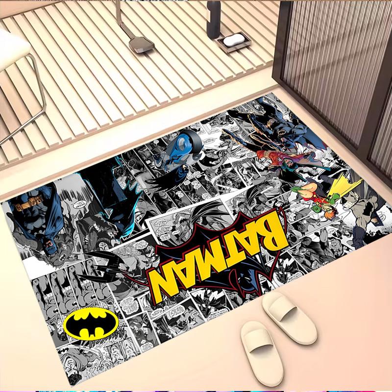 Superheroes Print Rug, Washable Floor Carpet, For Entryway Dorm Laundry Room Office Study, Home Decor Birthday Christmas Gift