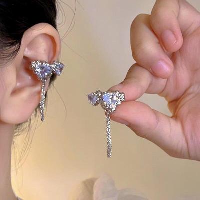 Luxury Zircon Irregular Heart Ear Clip: No Piercing, High-End Design for Women’s Ear