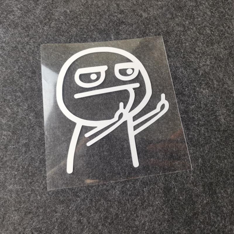 

Motorcycle Car Cartoon Funny Middle Finger Reflective Vinyl Car Sticker Bicycle Decal Styling Decor Exterior Accessories