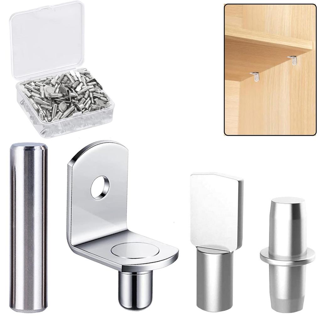 120Pcs 7-character Board Support Central Shaft Glass Laminate Support Bracket Wardrobe Cabinet Laminate Support Laminate Nail