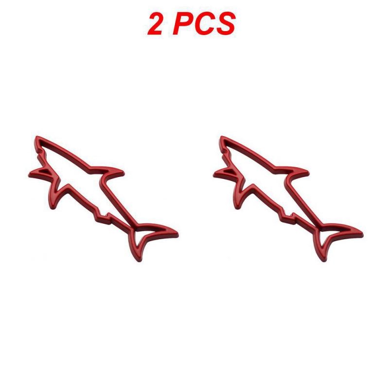 1~4PCS Universal Metal Car Styling Sticker Hollow Fish Shark Emblem Badge Decals Automobiles Motorcycle Computer Fuel